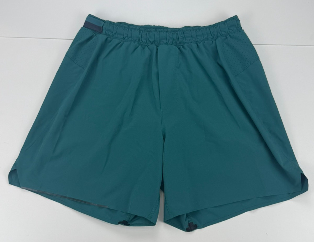Lululemon Surge Shorts Mens M 6" Teal Lined Running Reflective M7A99S